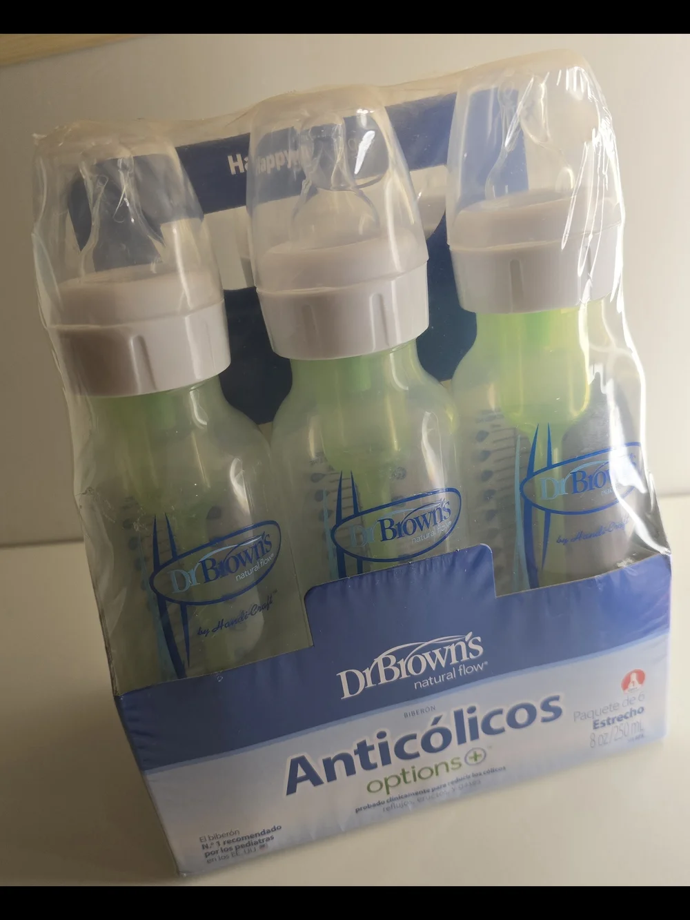 Dr. Brown's Anti-colic Options+ Baby Bottle Set in Green - 6 Pack